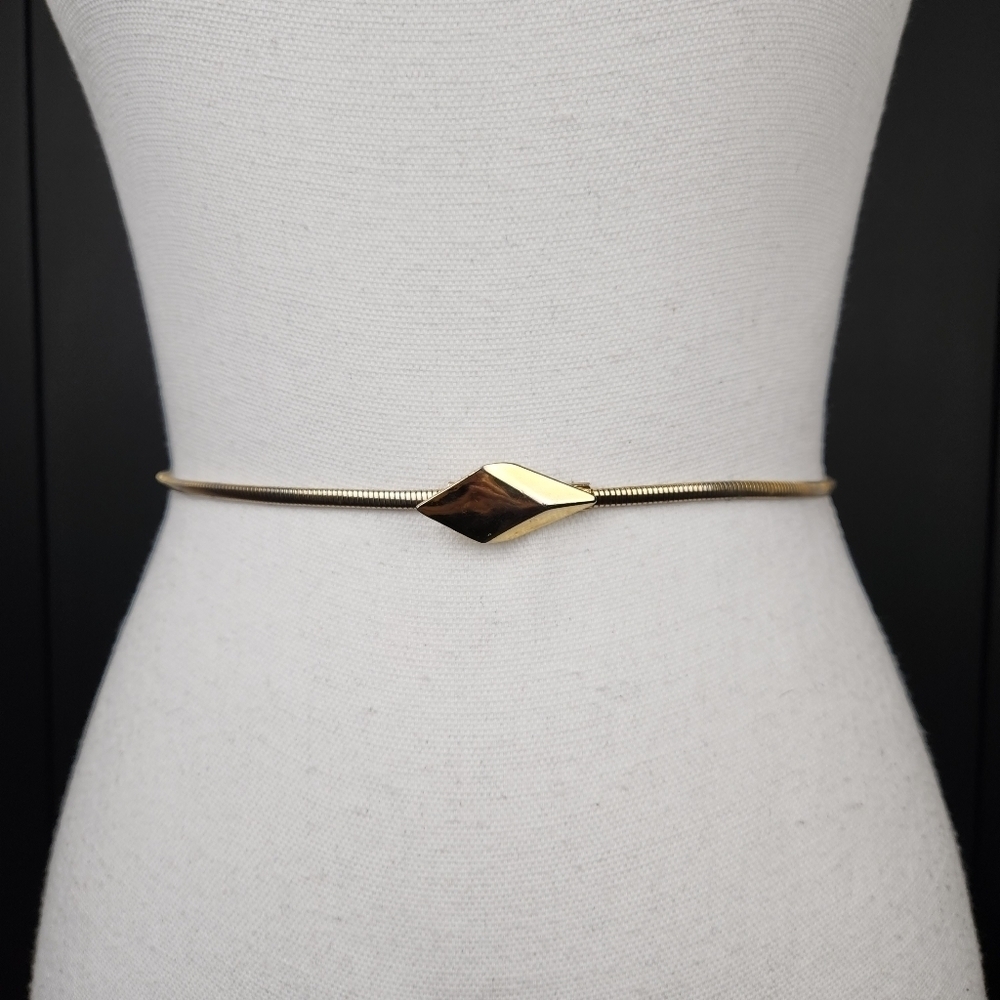 Vintage Gold USA Made Skinny Belt
